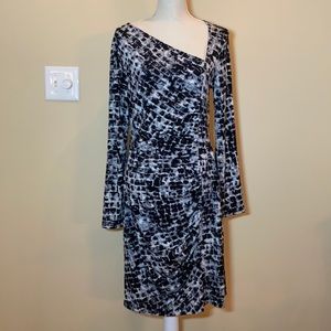 Abstract Print BCBGMAXAZRIA Long Sleeve Dress
